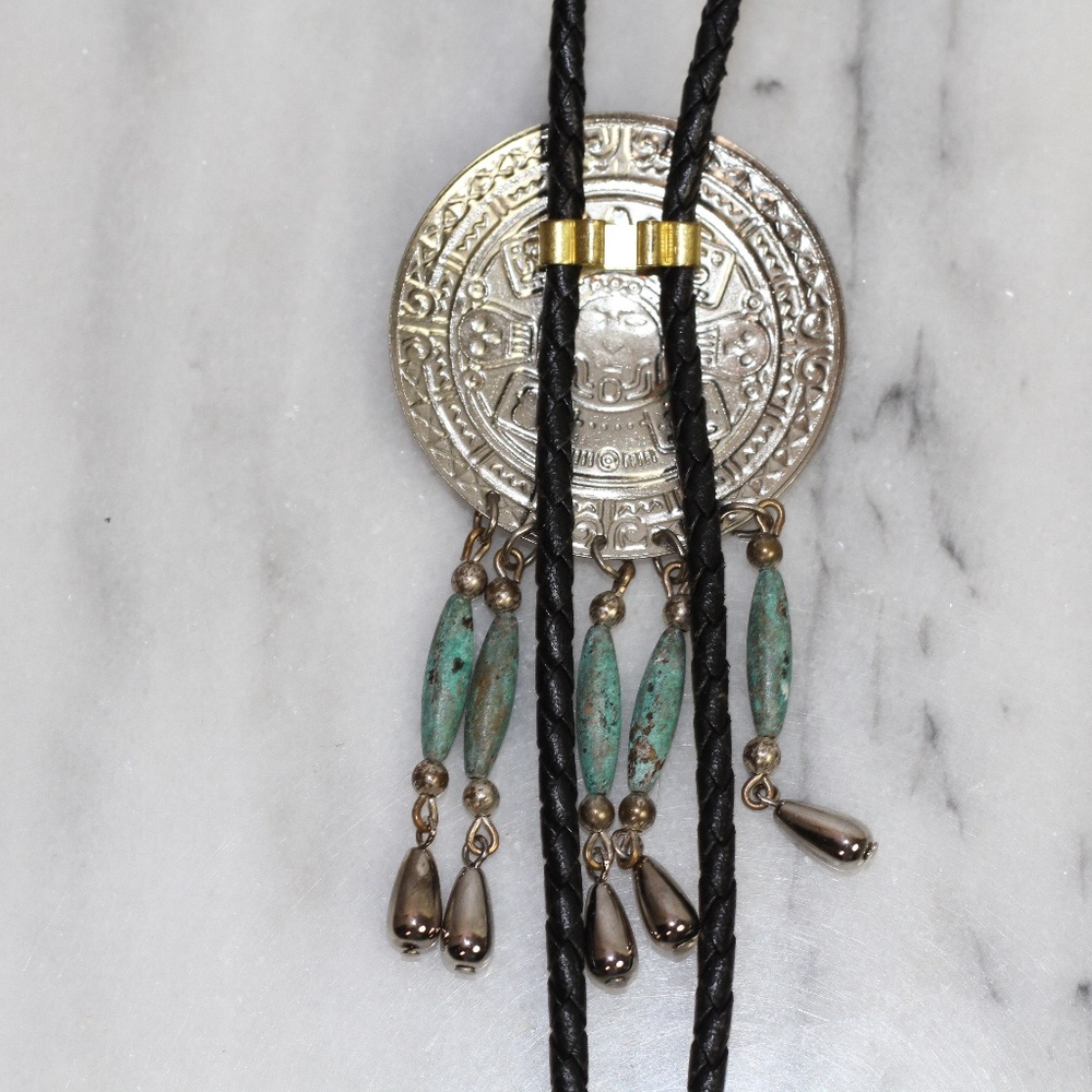 Silver & Turquoise Statement Adjustable Necklace - image 2